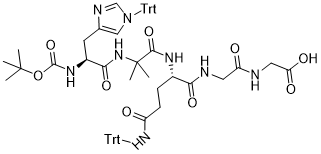 Boc-His(Trt)-Aib-Gln(Trt)-Gly-Gly-OH