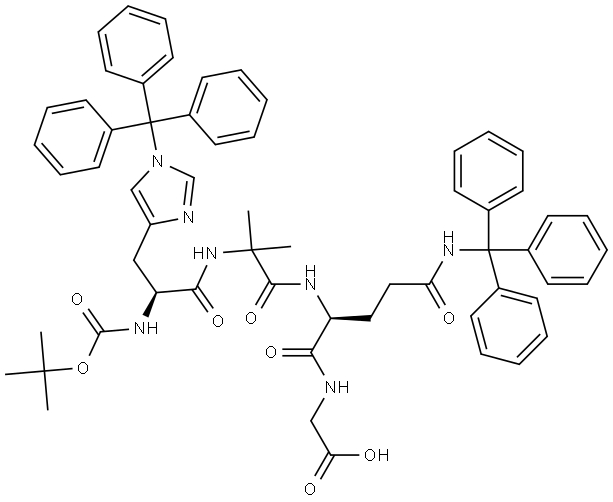 Boc-His(Trt)-Aib-Gln(Trt)-Gly-OH